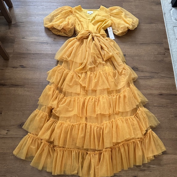 Aura Dresses & Skirts - NWT Red Dress Boutique Aura Mustard Layered Maxi Dress
